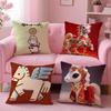Auspicious Lucky mascot for the Year of the Horse Cushion Cover Pillow Case Soft Skin Friendly Fabric Comfort  Concealed Zipper