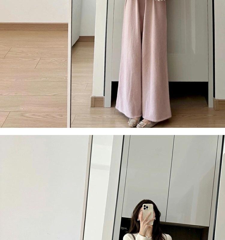 Set Pulover Tricotat Toamnă/Iarnă și Pantaloni Maternitate cu Picior Larg