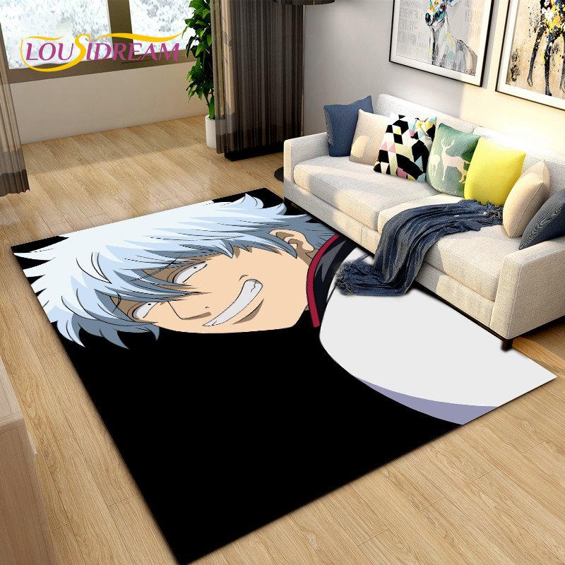 Anime Gintoki Kagura Gintama Area Rug,Carpet Rug for Living Room Bedroom Sofa Doormat Decoration, Kids Play Non-slip Floor Mat