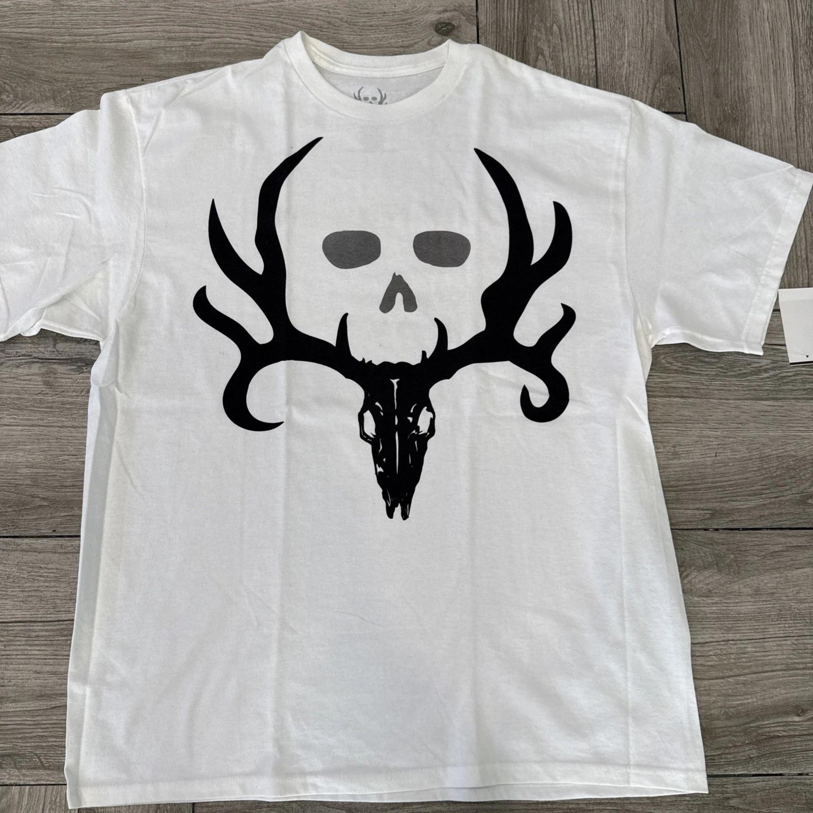 

White Bone Collector Antler Skull Logo Style T- Shirt Size XL Brand New Tags 3XL
