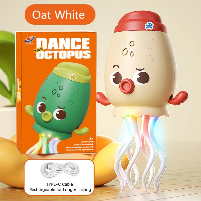 

Волшебная танцующая игрушка-осьминог с автоматическим танцем, объездом препятствий, светодиодной подсветкой, забавная игрушка для снятия стресса бежевый