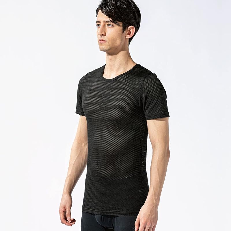 Otahuku Gloves All-Season Innerwear Short Sleeve Crew Neck 3D First Layer [Sweat-wicking, Quick-drying, Deodorizing, Mesh, Compression, Men's] JW-521