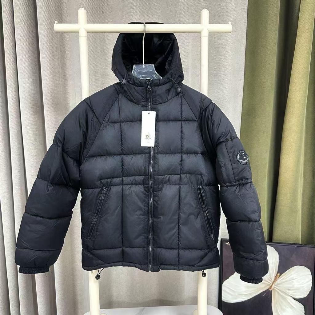 New CP Trendy Outdoor Hooded Patchwork Down Jacket - European/American Winter Warm Coat