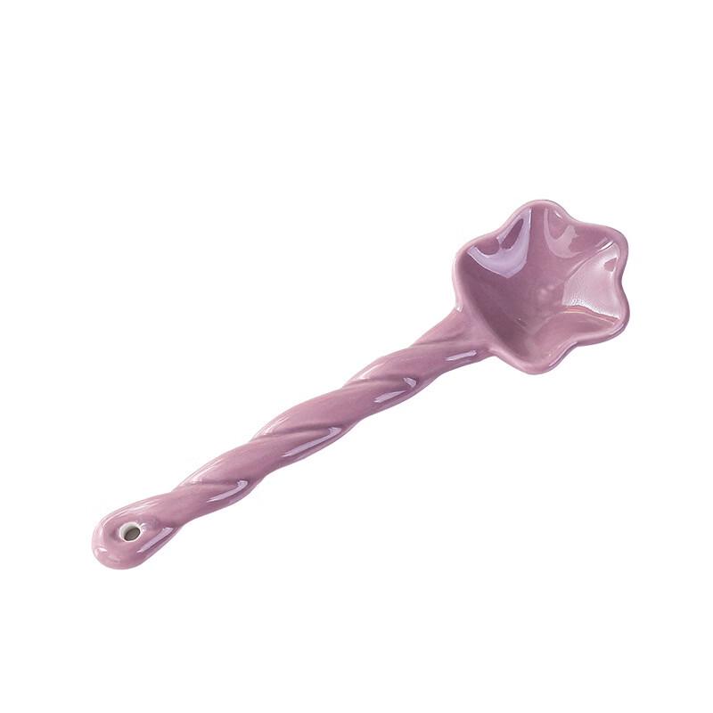 Cute Ceramic Star Twist Long Handle Spoon