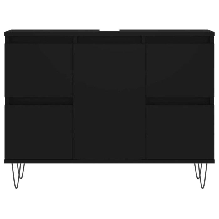 VidaXL Bathroom Cabinet Black 80x33x60 Cm Engineered Wood 831653