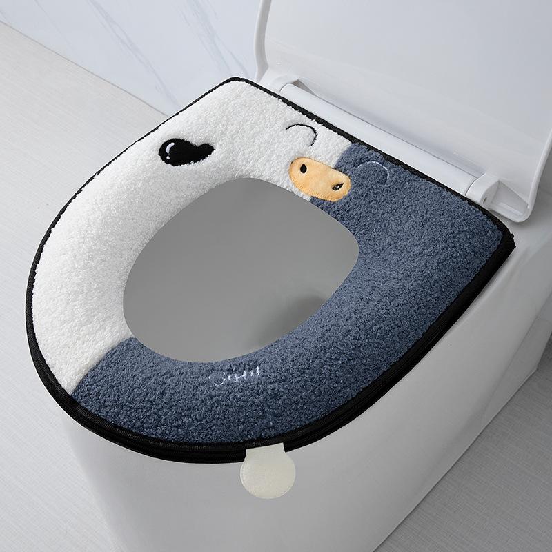 

Universal toilet cushion for all seasons, winter toilet cover thickened zipper toilet washer