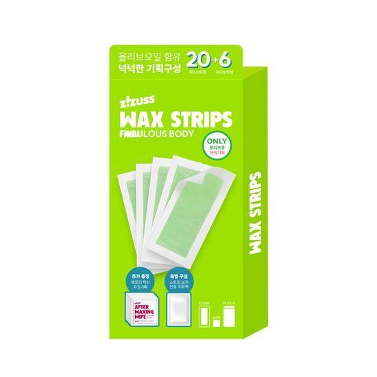 ZIZUSS Wax Strips Body 20 Sheets (+6 Finishing Wipes Free)