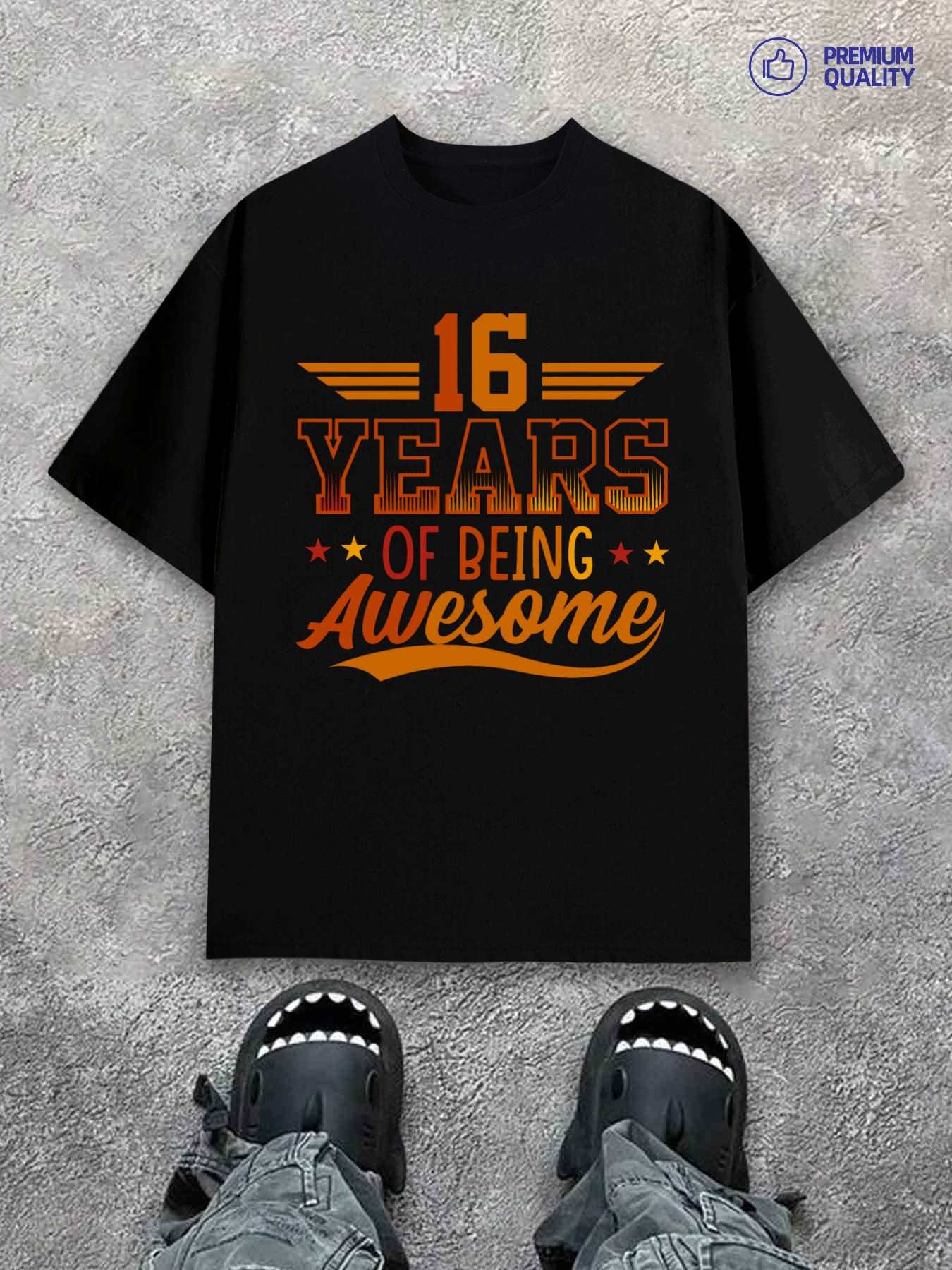 Men s T-Shirt Y2K 1pc 16 Years of Orange S
