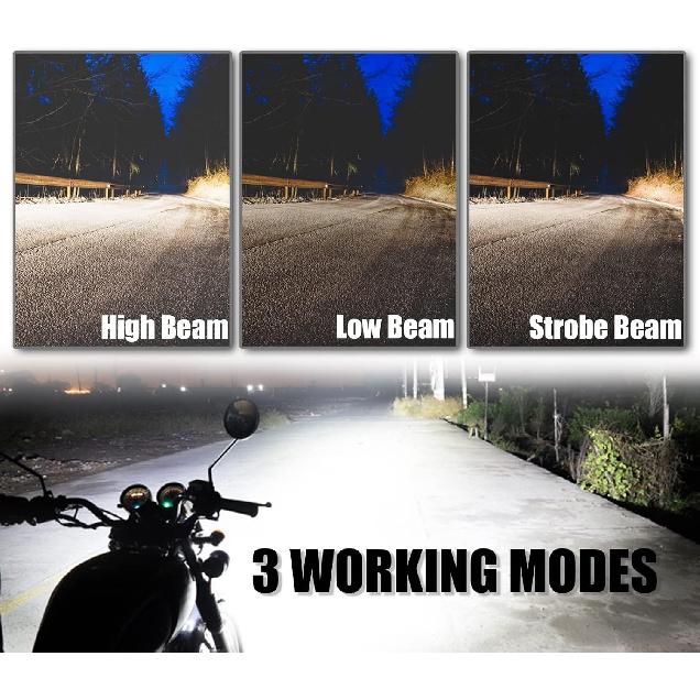 Motorcycle Driving Lights 12-60V 40W 3600LM LED Fog Lights for ATV UTV Bike Car Truck Boat Forklift Waterproof LED Spotlights with 6 Light Beads High