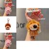 Cute Pink And Brown Sitting Position Nien Lion Plush Toy Pendant For Kids And Teen Accessories
