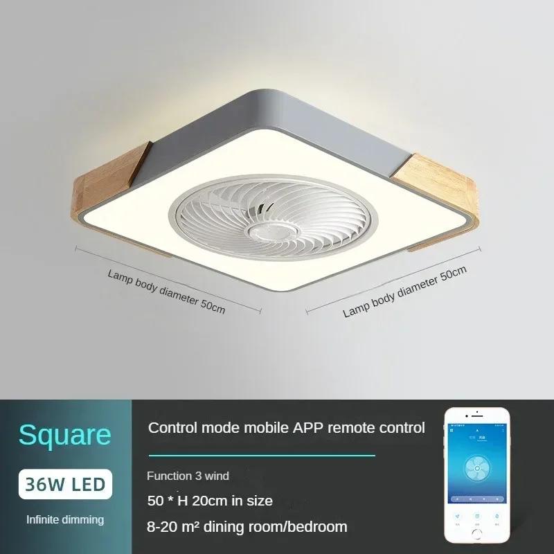 Low Profile Wood Ceiling Fan Light with Remote Control Dimmable 3 Color Timing LED Fan Lamp Bedroom Indoor Ceiling Kids Light