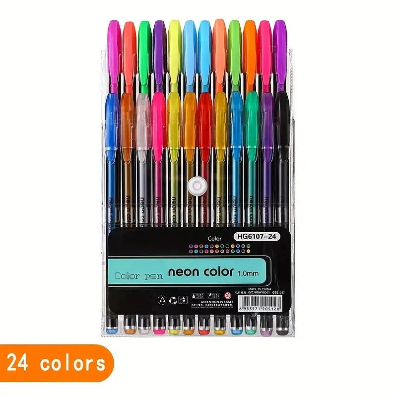 60-Count Vibrant Gel Pens Set - Fine Point Art Markers for Adult Coloring Books, Doodling, Scrapbooking, Writing - Students