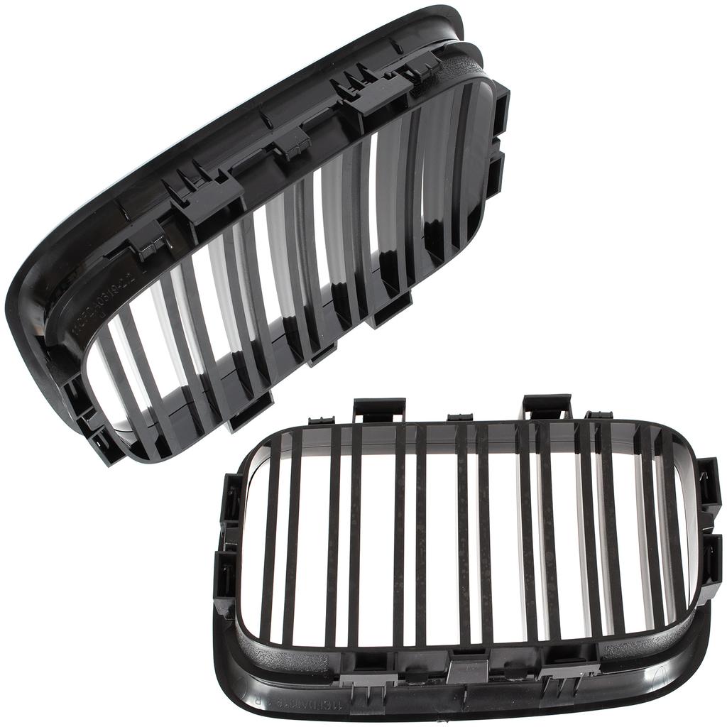 BMW 3 E36 91-96 grilles between the headlights (kidneys) left + right set BLACK GLOSSY DOUBLE BAR