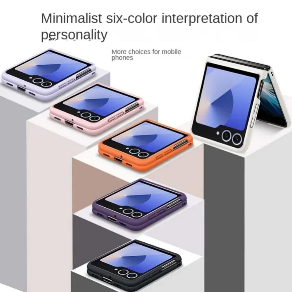 Luxusní Jednoduchý Ultratenký Jednobarevný Kryt na Telefon pro Samsung Galaxy Z Flip 7 6 5 4 3 Magnetická Přitažlivost Nárazuvzdorný Ochranný Kryt