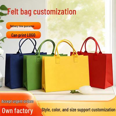Custom Felt Handbag with Logo Print for Shopping, Storage, and Promotion