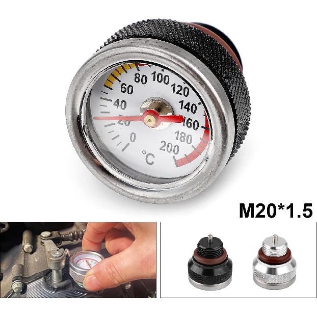 M20x1.5 Oil Temp Temperature Gauge Filler Caps for Motorcycle 0-200℃ Gauge Engine Valves Caps