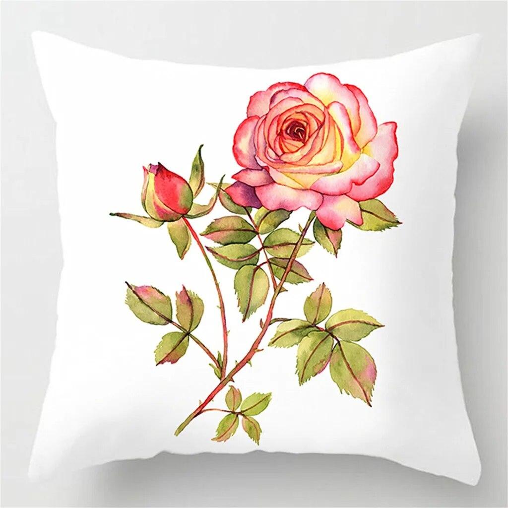 Rose Flower Pillowcase Car Sofa Cushion Cover Home Bedding