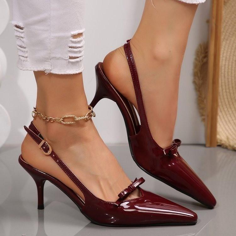 Summer Pointed Toe Women Sandals Elegant Fashion Singbacks Femme Shoes Ladies Elegant Low Heel Stripper Party Sandalias Tacones