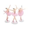 Elegant Ballerina Statue Dancing Girl Figurines Home Use Pink 14.50X6.00X6.00CM 3Pcs
