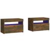 Vidaxl Szafki Nocne Z Led, 2 Szt., Przydymiony Dąb, 60X35X40 Cm