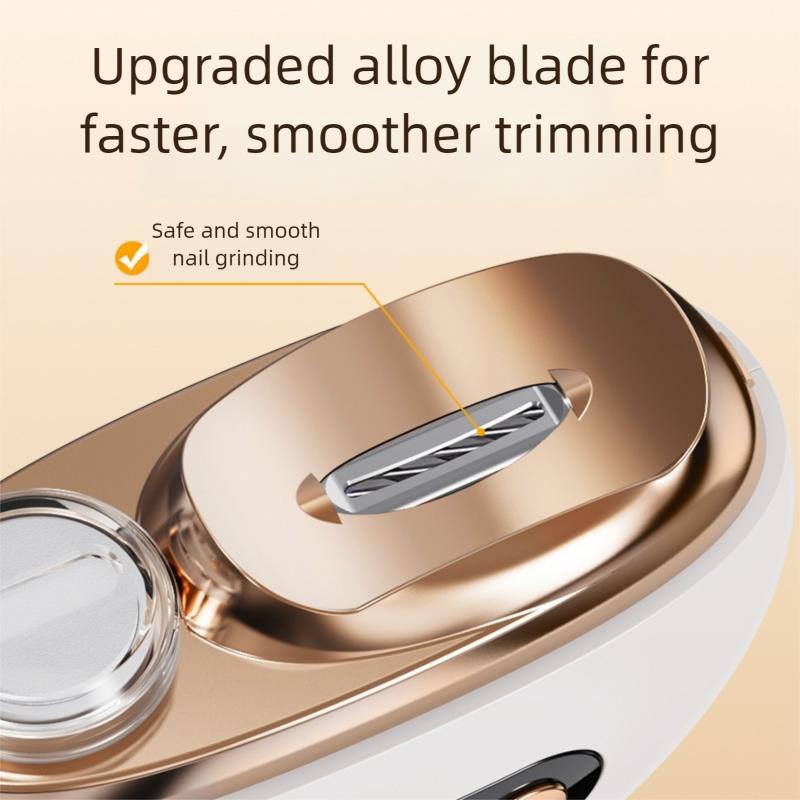 3 In 1 Electric Nail Trimmer Automatic Polished Baby Nails Scissors Clipper Manicure Cutter Supplies With LED Lighting