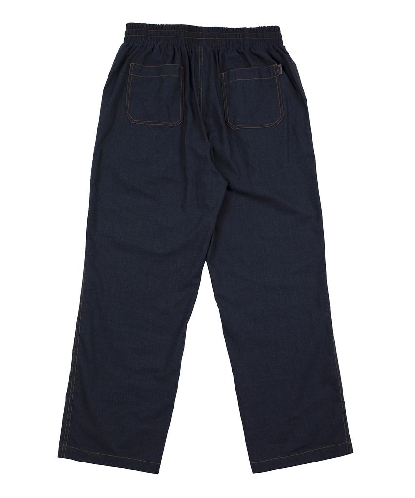 ARCANE FUNK Indigo Fake Denim Elastic Waist Wide Pants