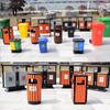 Stainless Steel Outdoor Trash Can with Waste Separation for Parks, Streets, and Scenic Areas