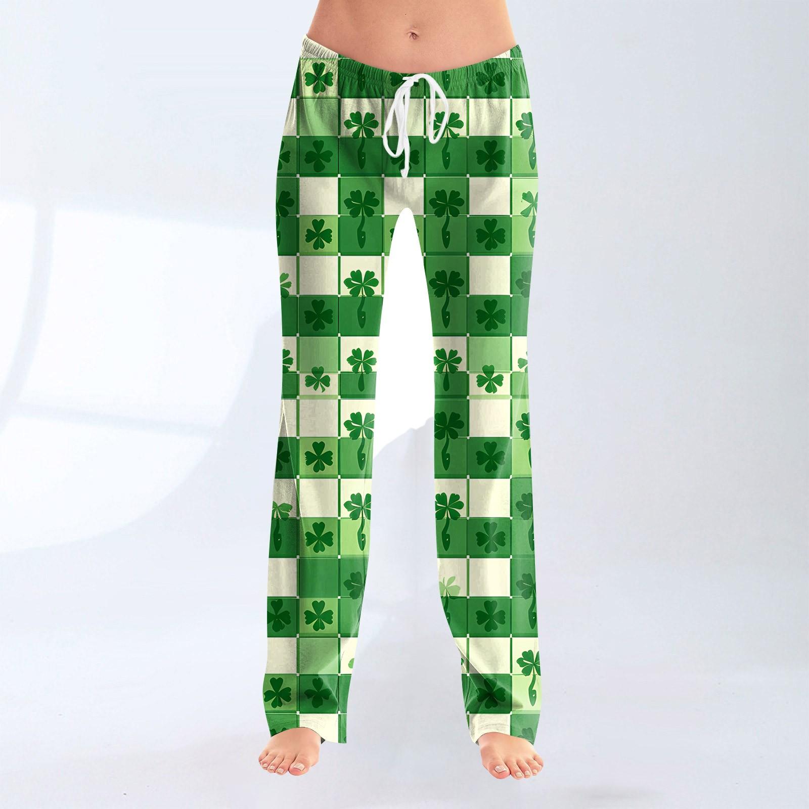 

Женская мода Свободный повседневный St. Повседневные брюки с принтом ко Дню Святого Патрика L армия зеленый