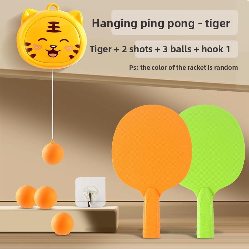 Toy Table Tennis Training Set With Hanging Adjustable Design For Kids Indoor Practice