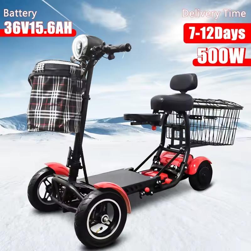 Eu New Escooter Scooter Long Range Mini 4 Wheel Folding Chinese Electric Luggage Electric Mobility Scooter for Seniors Disabled