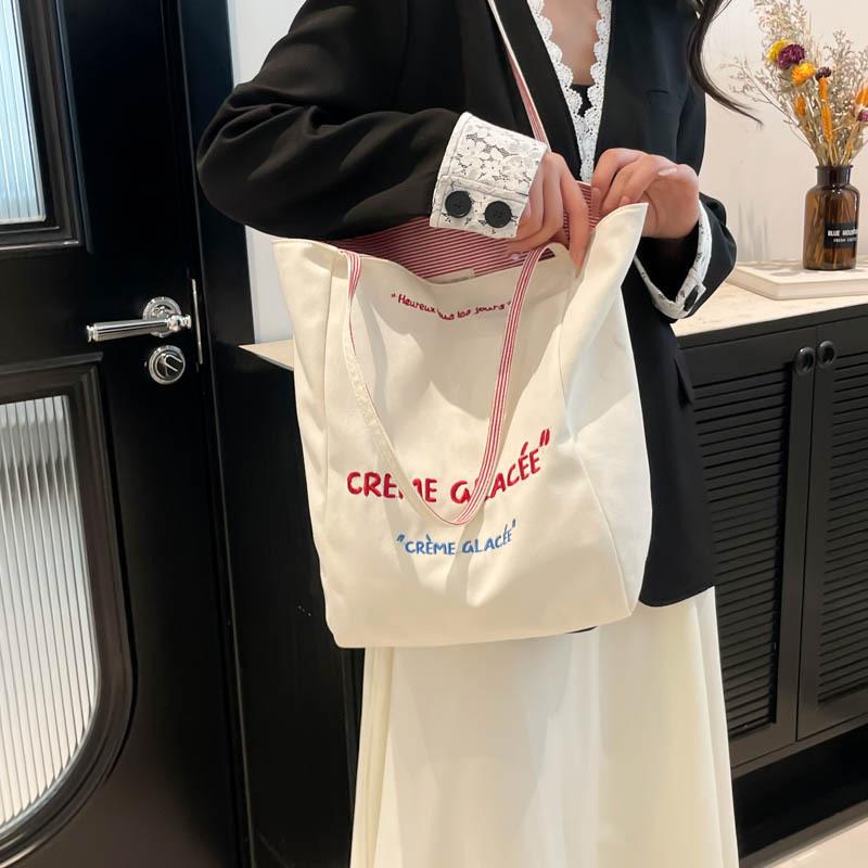 New niche design casual shoulder bag large capacity tote bag personalized trend student simple fashion commuter bag