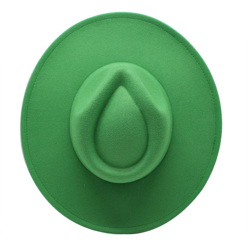 Wool Top Hat Casual Jazz Hat Tide Concave British Hat Ladies Big Edge White Felt Hat