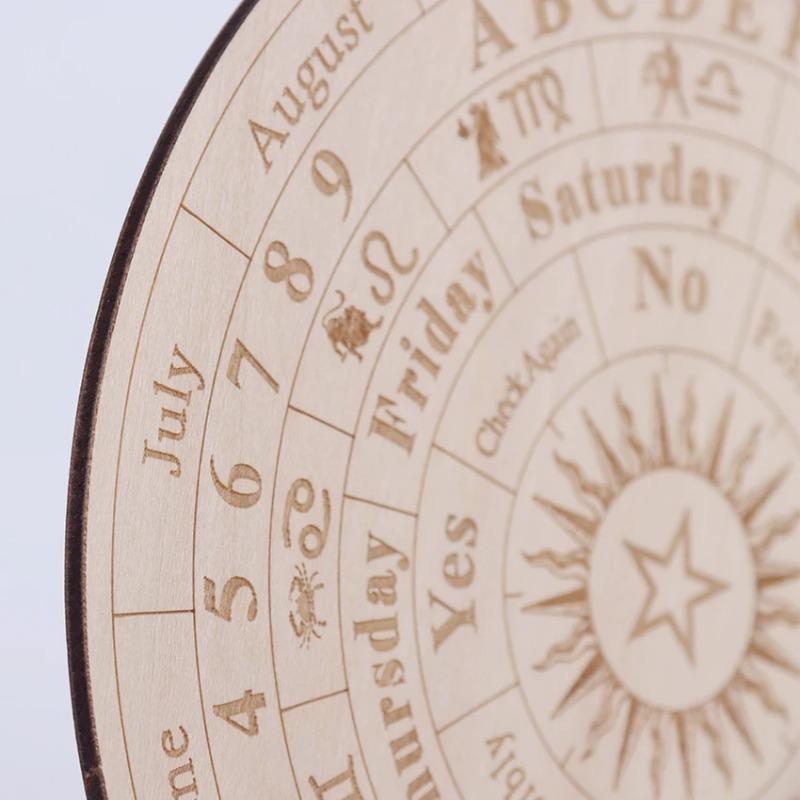 Meditation Ornaments Message Board Wooden Twelve Constellation Divination Pendulum Board Sign Home Decor Star Sun Moon Altar