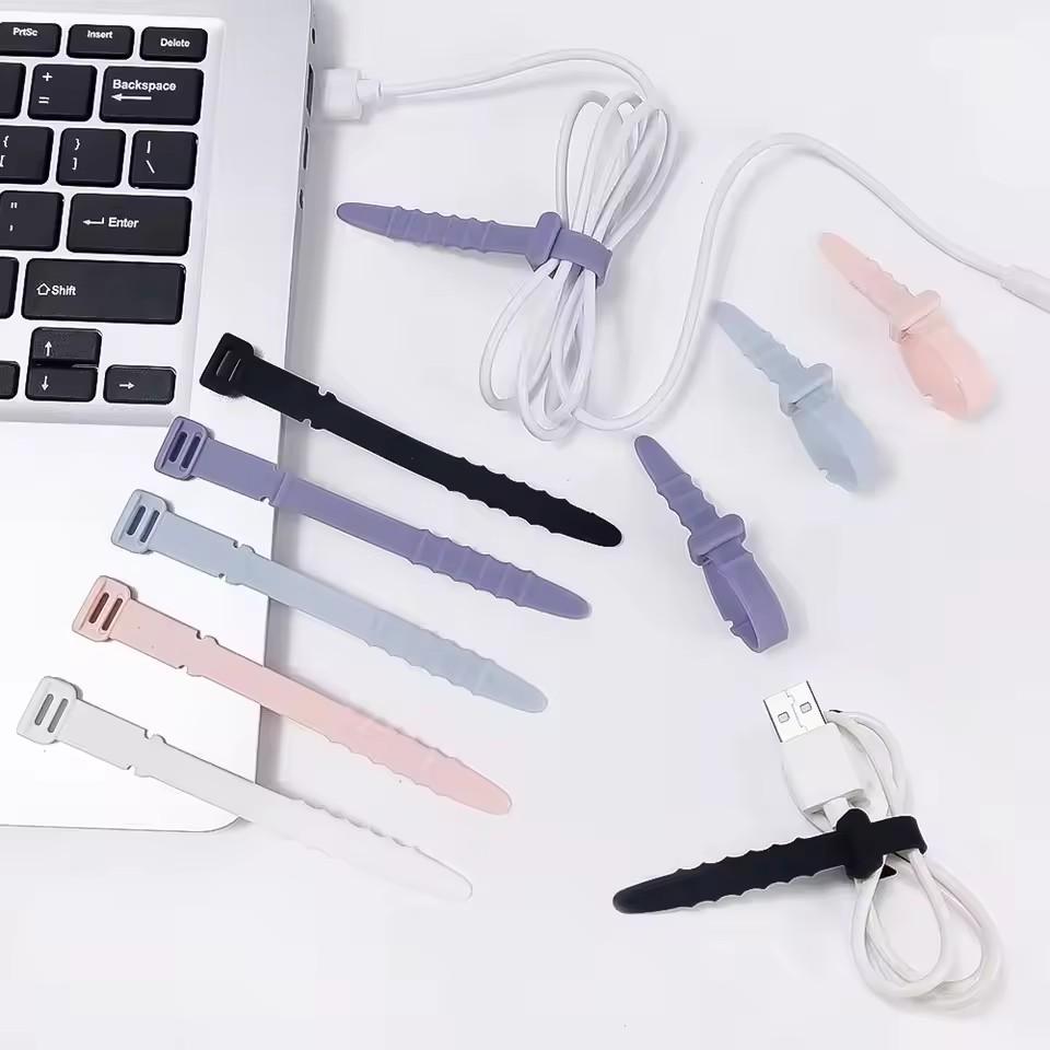 Silicone Cable Ties, Cord Organizer, Cable Straps, Reusable Cord Ties, Travel Cable Organizer, Cute Elastic Tie, Wire Ties