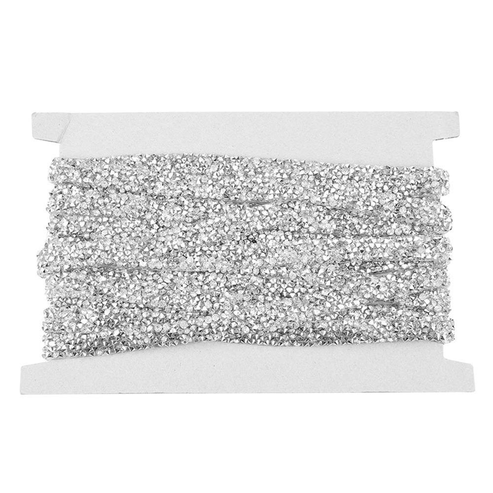 1pcs 10mm Width Self Adhesive Rhinestone Ribbon Sparkling Rhinestone Ribbon Sewing Crafts серебряный