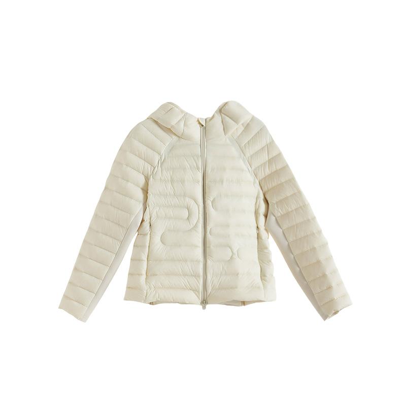 Hooded down jacket women's casual warm duck down ribs jacket medium and long Japanese and Korean casual