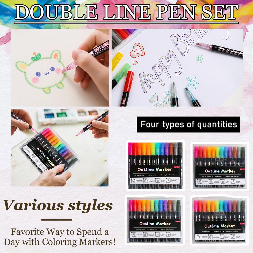 DIY Colored Handbook Highlighter Christmas Card Drawing Outline Pen 5ml