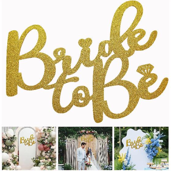 Bride to Be Felt Sign for Backdrop - Glitter Champagne Bride to Be Signs Felt Letters for Bachelorette Party Decorations Welcome to Bridal Shower
