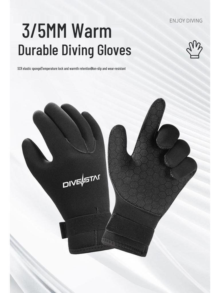 Spot 3mm Non-Slip Diving Gloves - Cut-Resistant, Warm, Wear-Resistant for Surfing, Snorkeling, Winter Swimming, and Fishing.