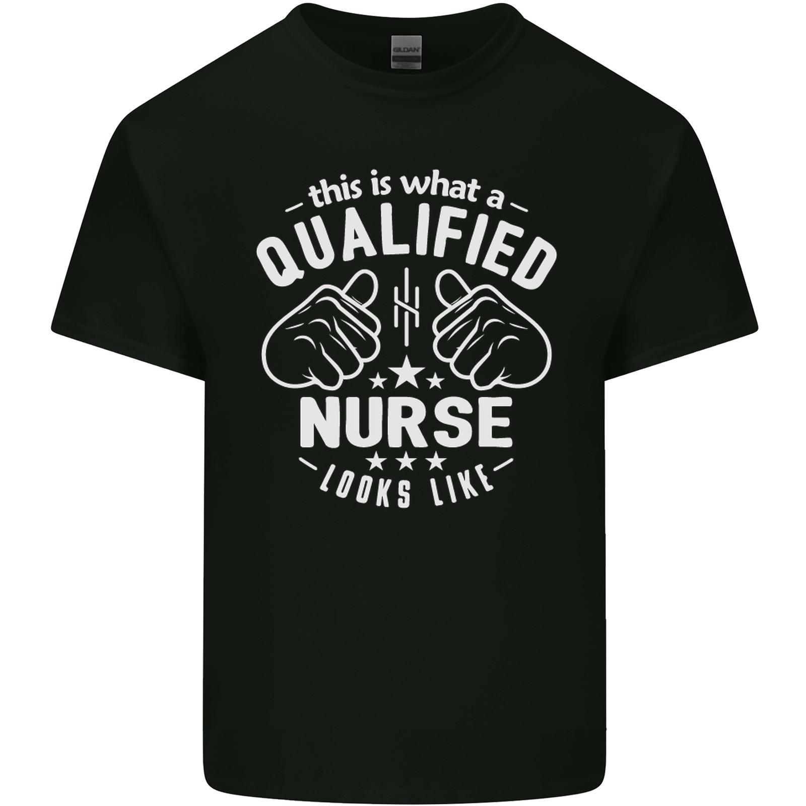 This Is What a Qualified Nurse Looks Like Mens Light Cotton T-Shirt Mens Womens Tees Top 2XL