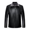 New Genuine Leather Jacket for Middle-aged Dad, Sheepskin Lapel Jacket, Velvet Thickened Jacket for Men