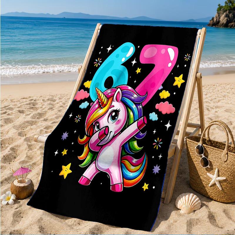 Energy Number 67 Design Beach Towel, Quick-drying, Easy to Care for, Suitable for Both Fitness and Beach Vacations,Sports Essential