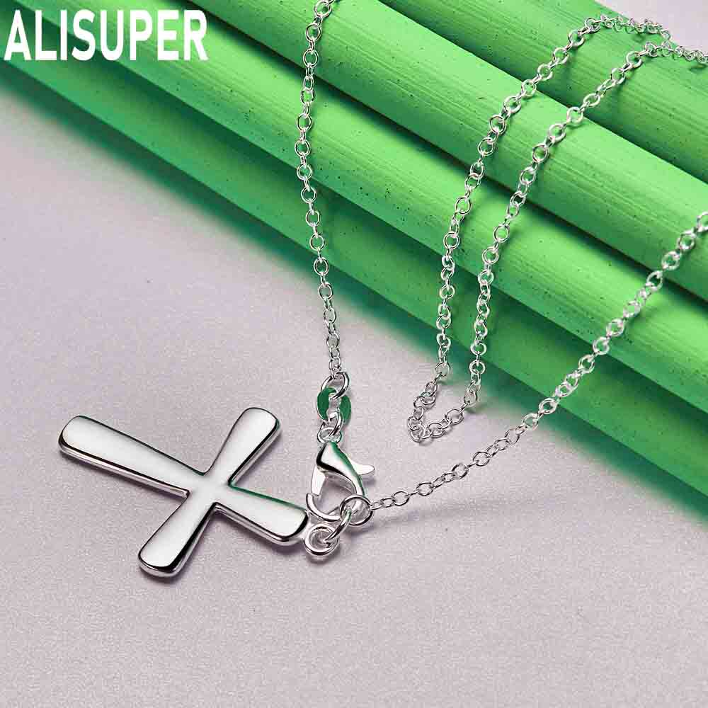 925 Sterling Silver Gold Náhrdelník s přívěskem ve tvaru srdce ve tvaru kříže Módní svatební šperky
