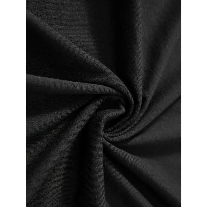 European sizes T-Shirt - Black Crewneck Tee, Plus Size Big & Tall Everyday Casual Shirt for All-Season Wear, Cotton T Shirts