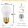 Oven Light Bulb A15 Bulbs,Lighting Appliance Light Bulb A15 40W Incandescent Mini-Standard Shape with E26 Standard Medium Screw Base for