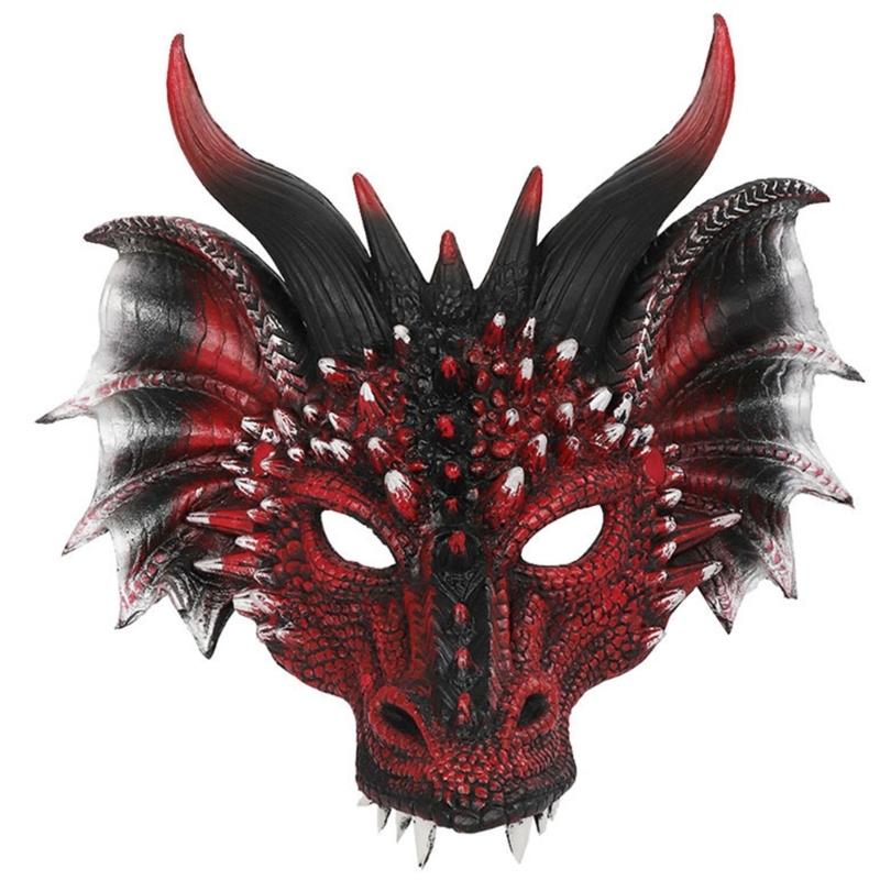 Halloween Animal Mask Animal Dragon Mask Masquerade Party Mask for Birthday Festival Holiday Carnivals Cosplay 1 красный