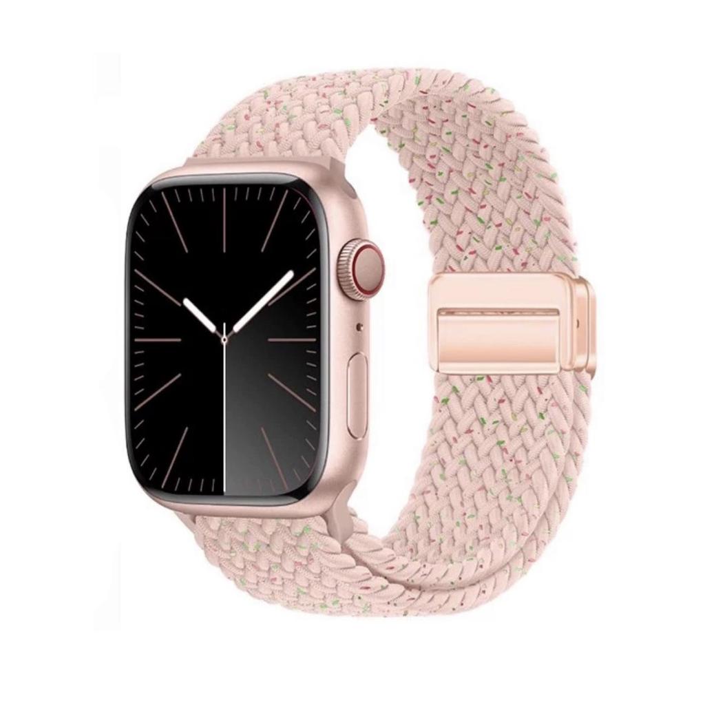 Magnetic Buckle Nylon Watch Strap for Apple Watch Series 5-10 Smartwatches