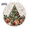 Celebration Party Supplies Christmas Acrylic Tree Hanging Ornament Faux Pearl Art DIY Painting Holiday Suncatcher 20cm Glowing Window Decor for Home