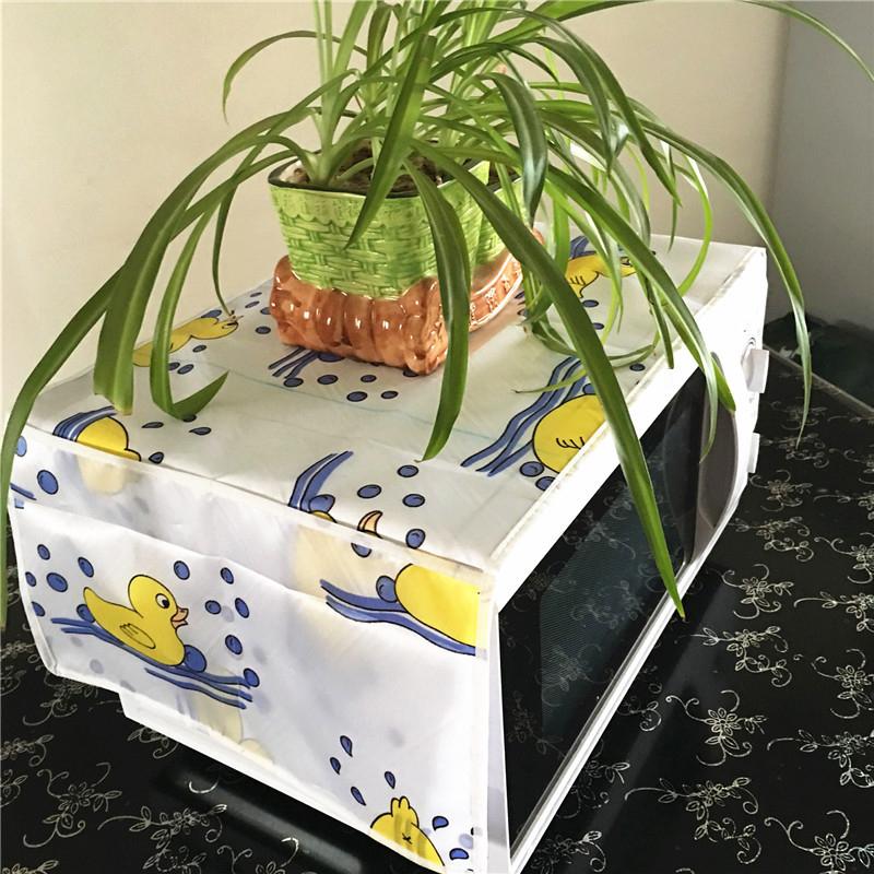 Microwave Dust Cover Cartoon Tree Leaf Printed Dustproof Microwave Dust Cover Cloth Pocket Water Proof Oven Cover Nordic Style