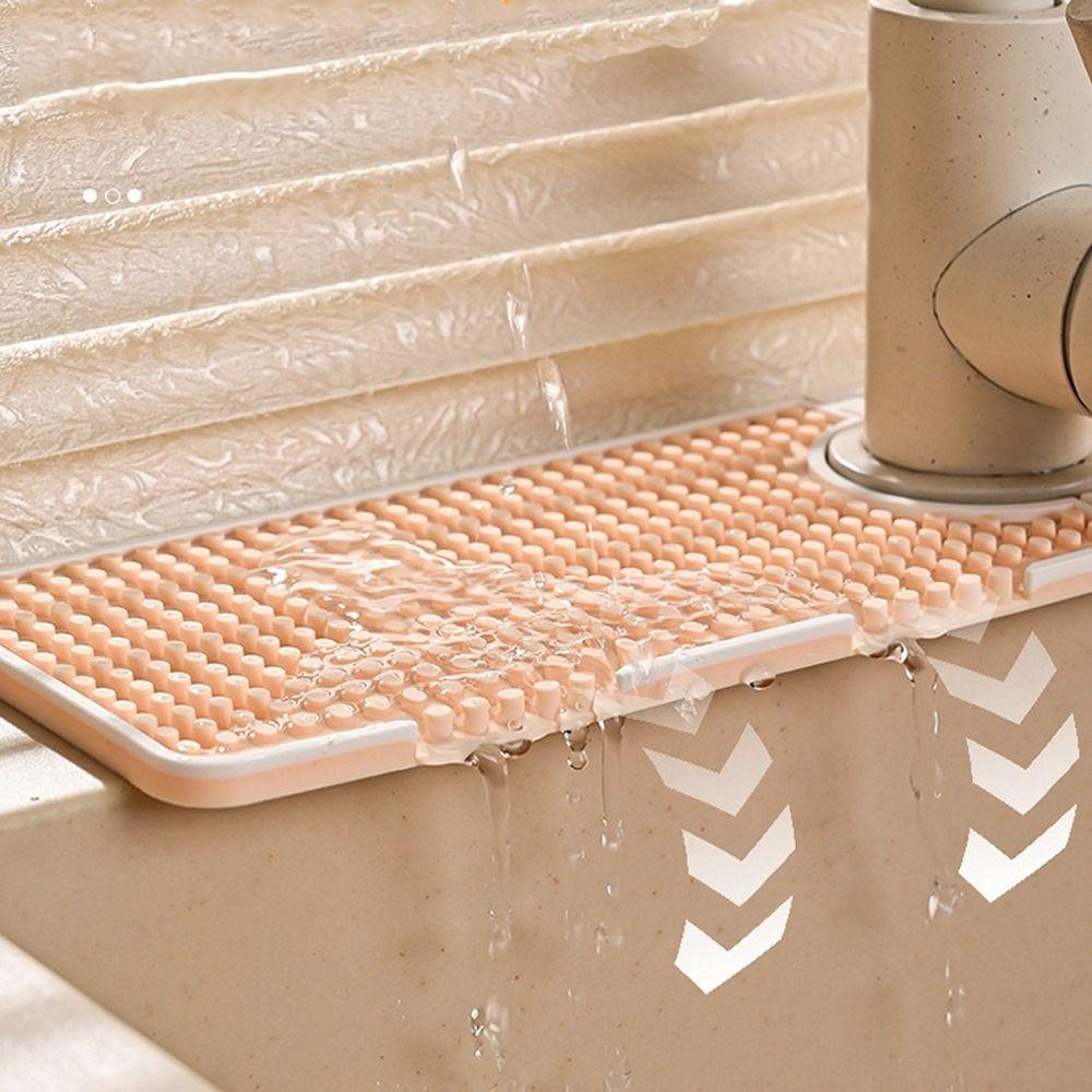 Soft Faucet Mat flexible Draining Drying Pad Sink Splash Guard  Bathroom Countertop Protector Mat